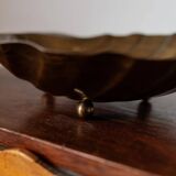 Renzo Cassetti Vintage Brass Shell Bowl with golden patina – Handcrafted Italy 1960s