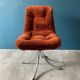 Series of 6 velvet/chrome swivel chairs from the 70s