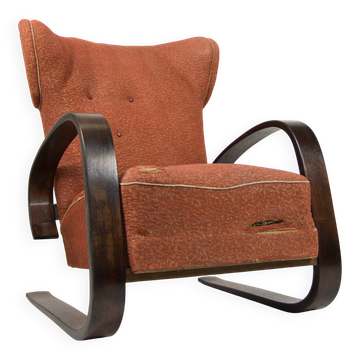 Rare Wingback Bentwood Tank Armchair by Navratil, Czechoslovakia, 1930s