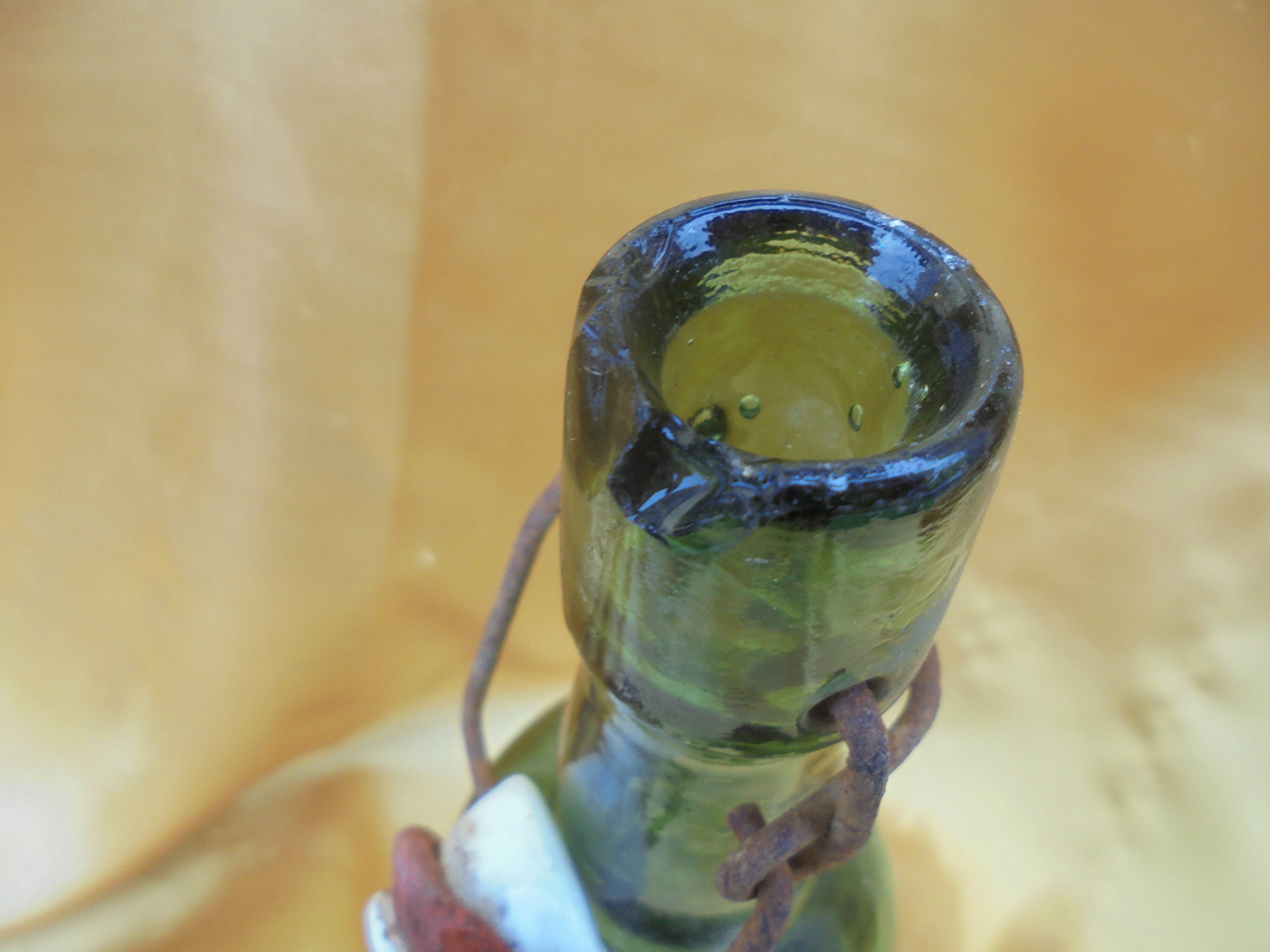 Old bottle of beer brewery HEIM Montauban green glass