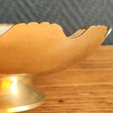 Vintage Enamelled Brass Fruit Bowl – Floral Centrepiece with Edge Fe