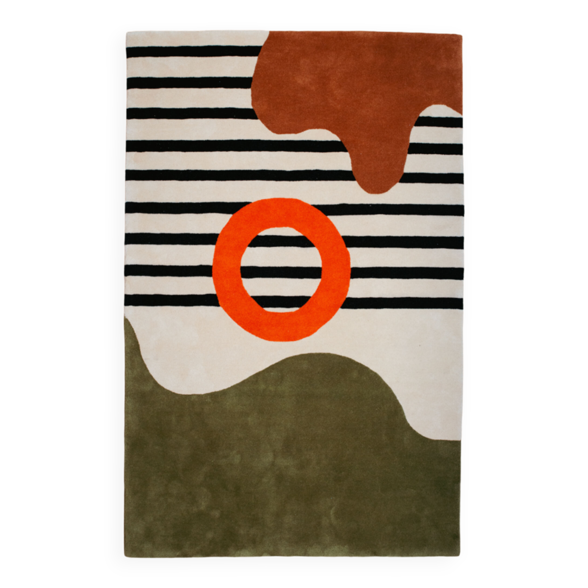 Tapis tufté en laine orange twist fait main 120 x 180