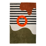 Tapis tufté en laine orange twist fait main 120 x 180