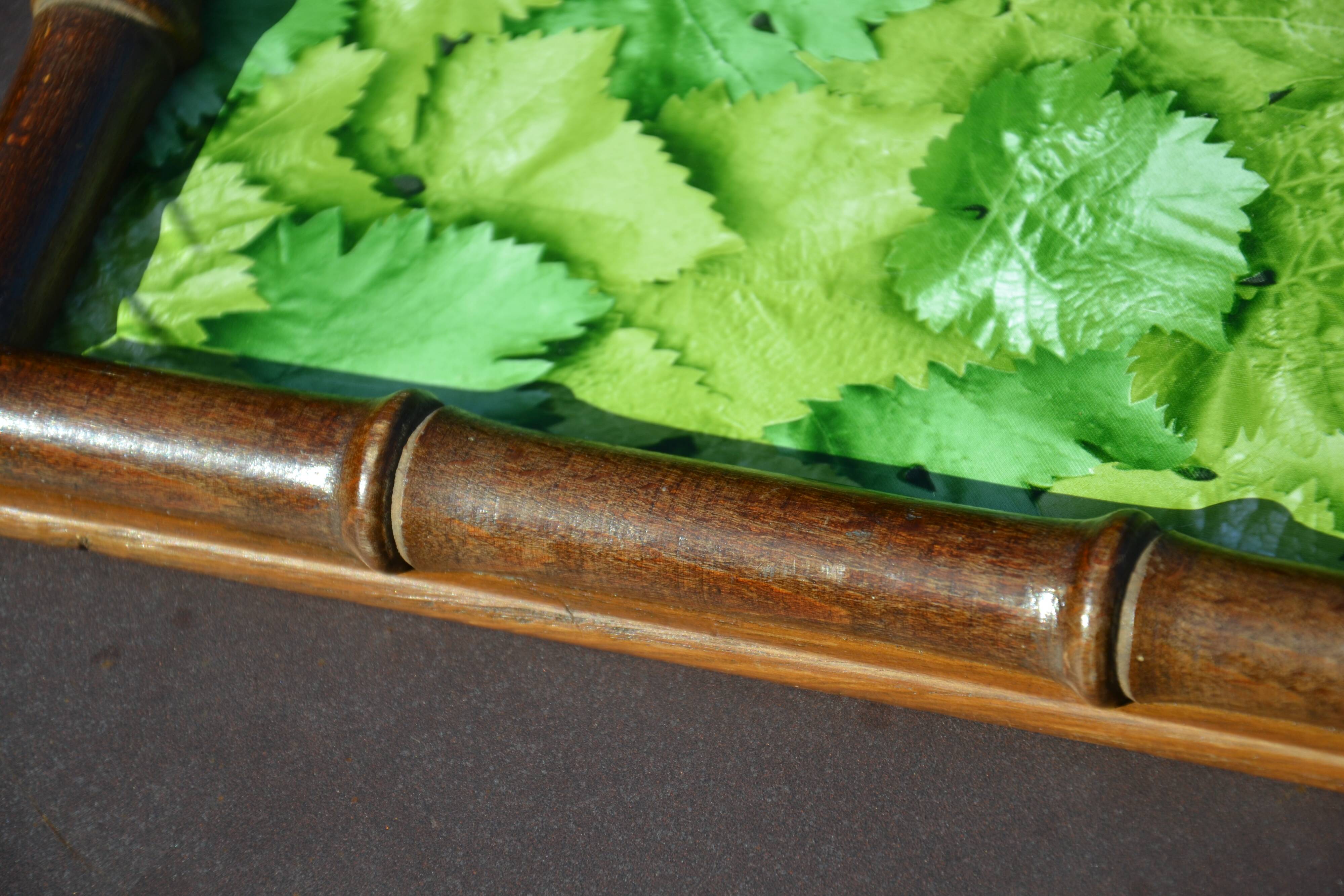 Plateau en bois imitation bambou