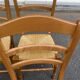 4 solid wood and straw Louis Philippe chairs from the 1960s.