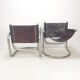 Set of 2 italian mid century lounge chairs, 1980's