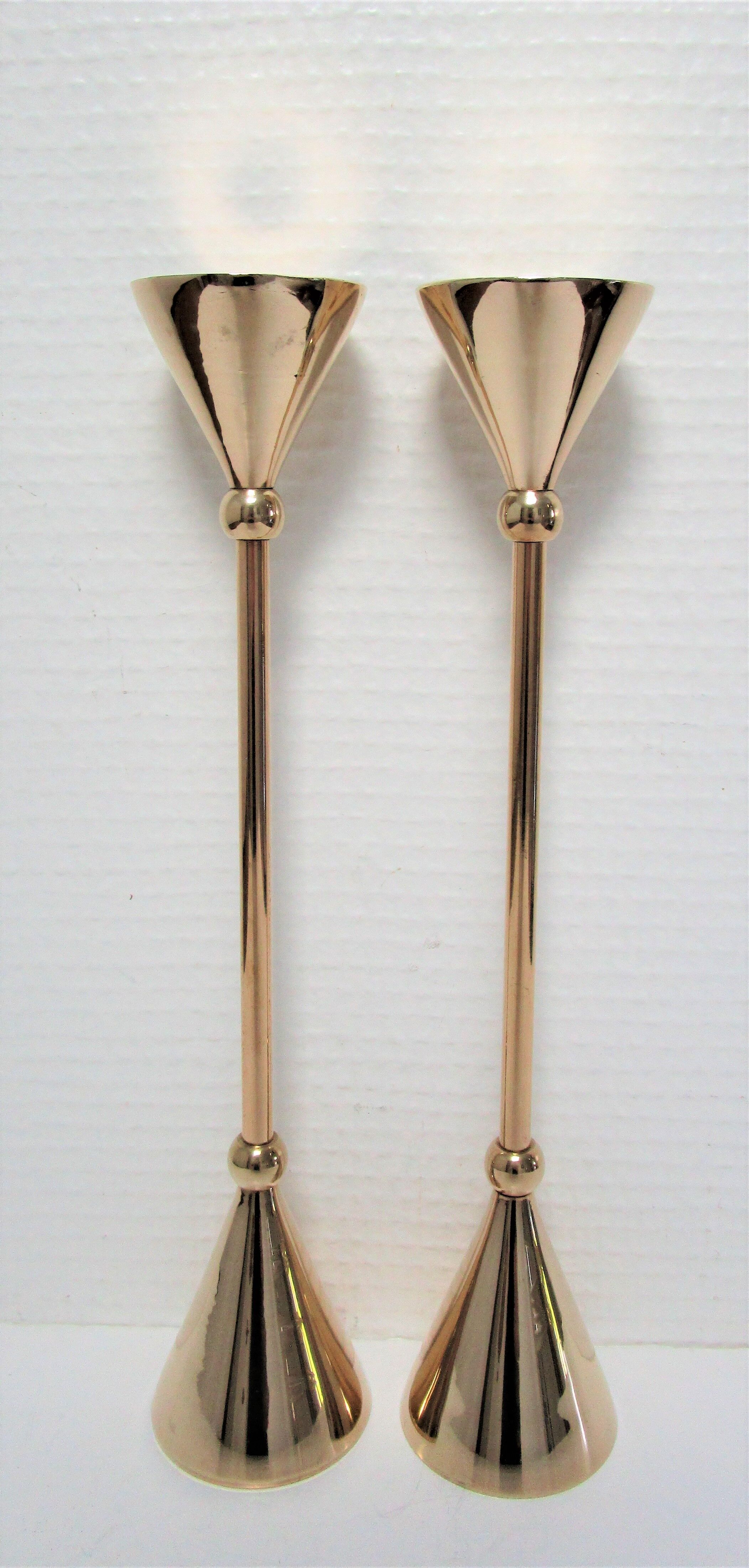 Pair of solid brass candle holders 80