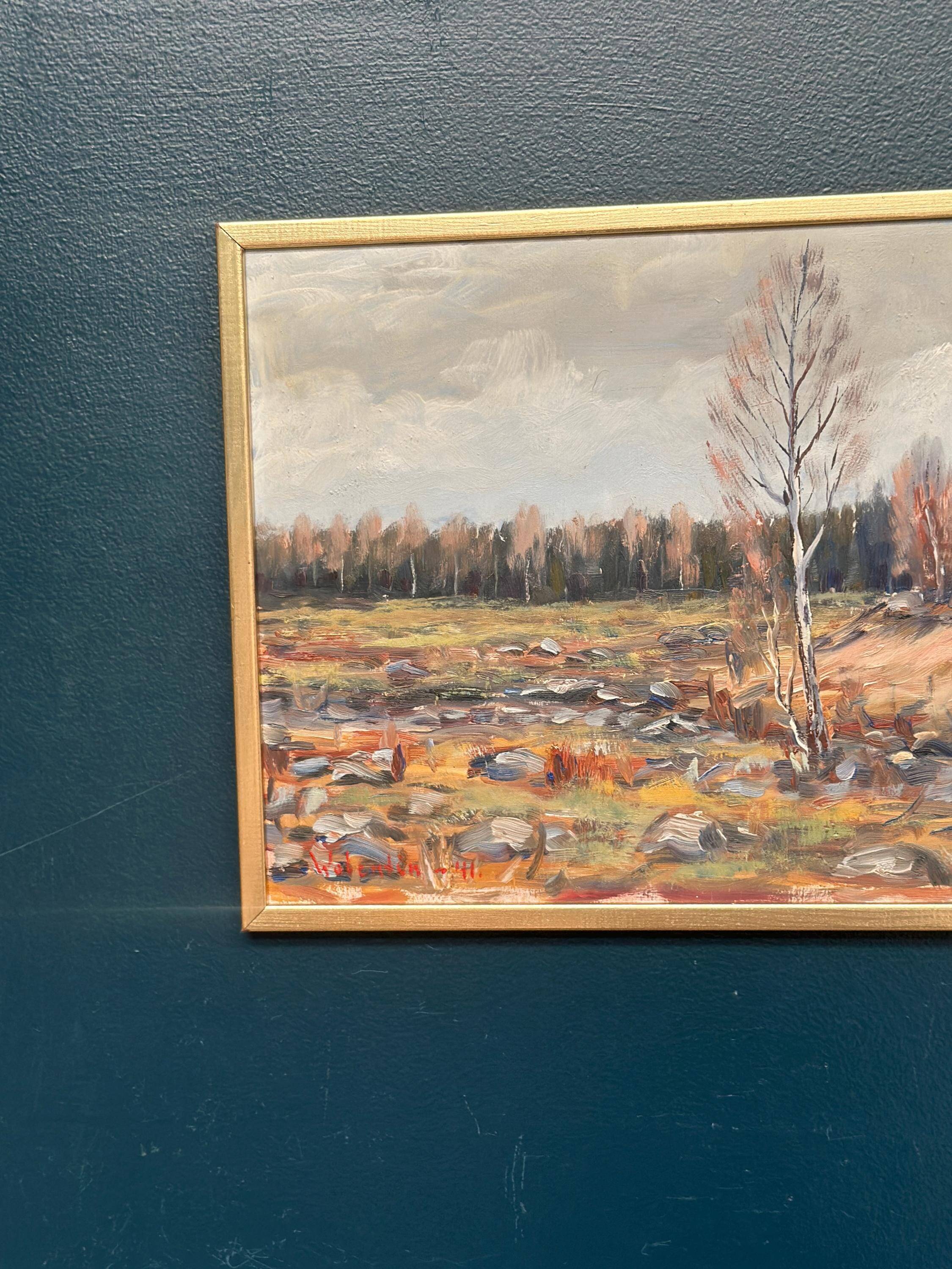 Original Swedish Oil on Panel – “Landscape” – Signed – Vintage & Framed