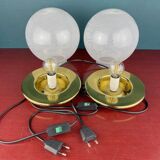 Swirl table lamps in Murano glass by F. Fabbian, Italy, 1970s, set of 2