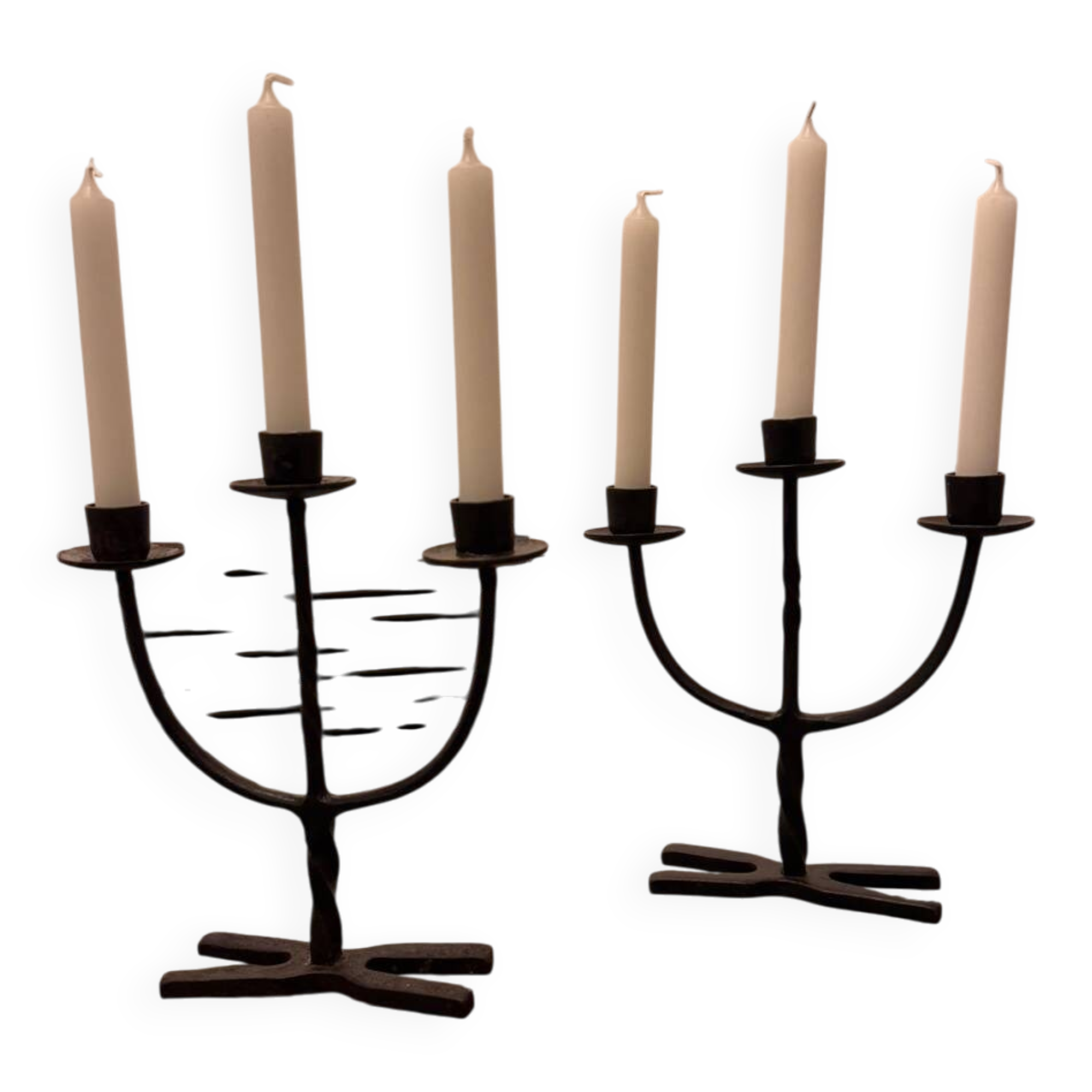 Brutalist pair of candlesticks