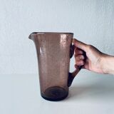 Blown glass pitcher, bubbled