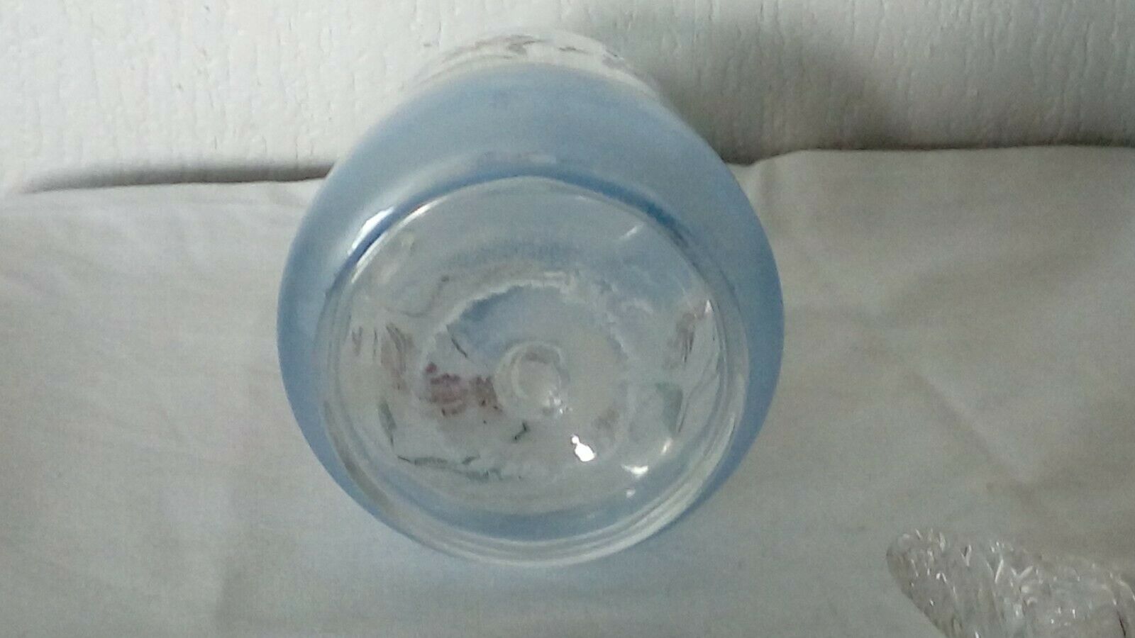 Carafe in painted ewer glass and lightly enamell the end 19 eme