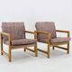 Paire de fauteuils et table basse en hêtre des années 1970 par TON, Tchécoslovaquie