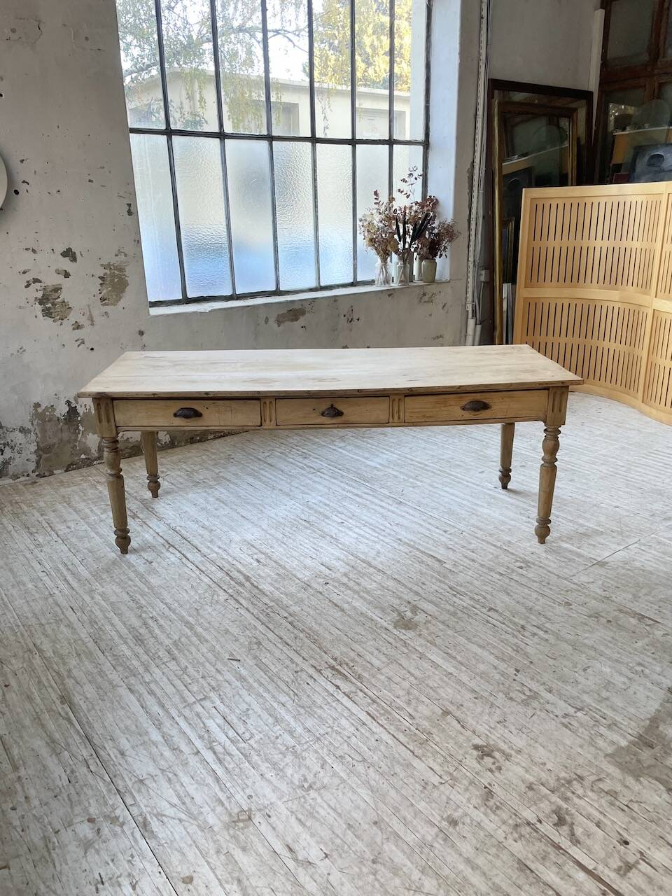 2m walnut drapery farmhouse table