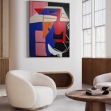 Large original abstract "Blue Chaos" 130x97 cm