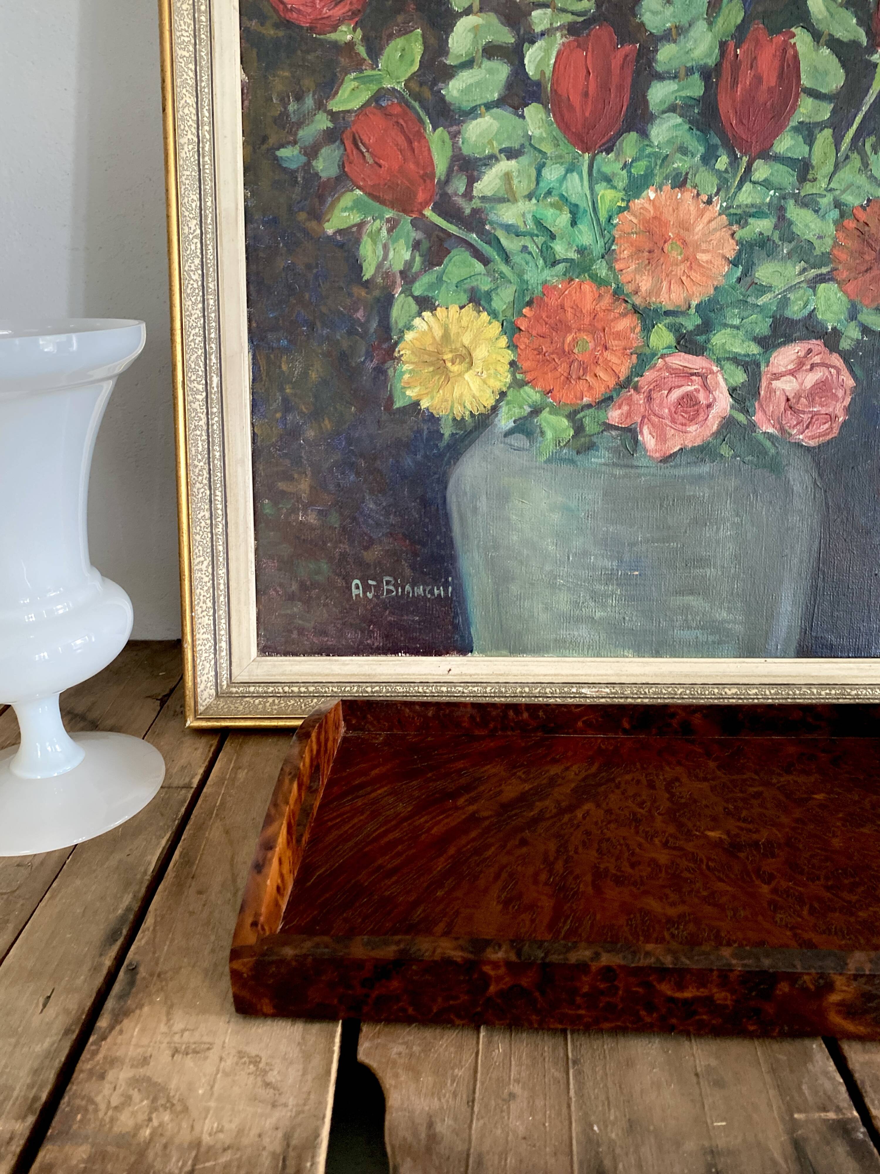 Oil on canvas, wooden fabric frame, 1950s