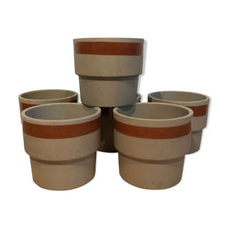 Lot of 6 sandstone cups