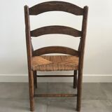 Fauteuil en bois avec assise paillée