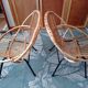 Paire de fauteuils coquille rotin