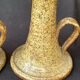 Pair of speckled stoneware candlesticks from the 70s