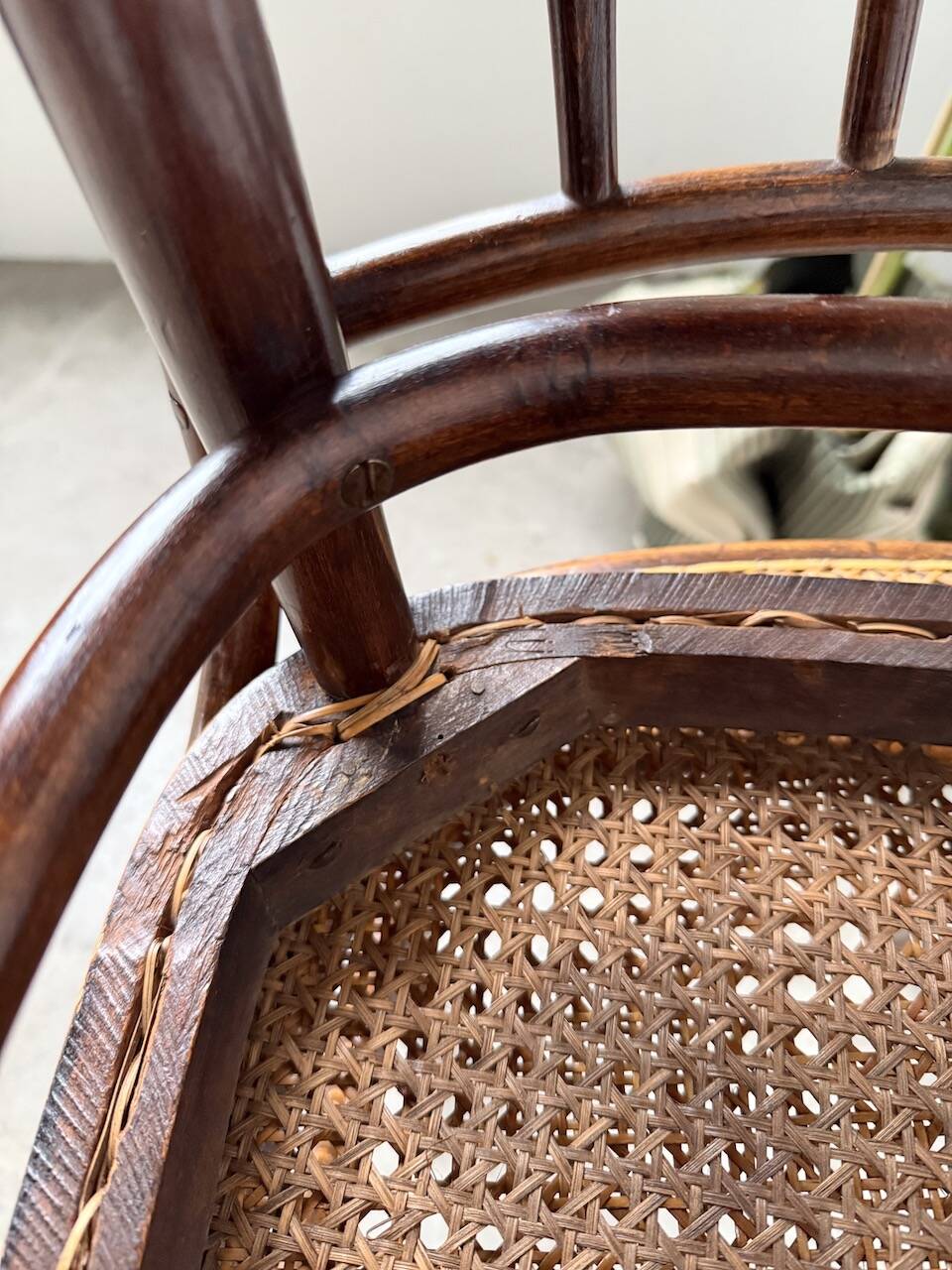 Set of 4 Fischel cane bistro chairs