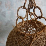 Set of 2 rattan and rope suspensions