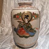 Ancien vase satsuma porcelaine japonaise craquelé