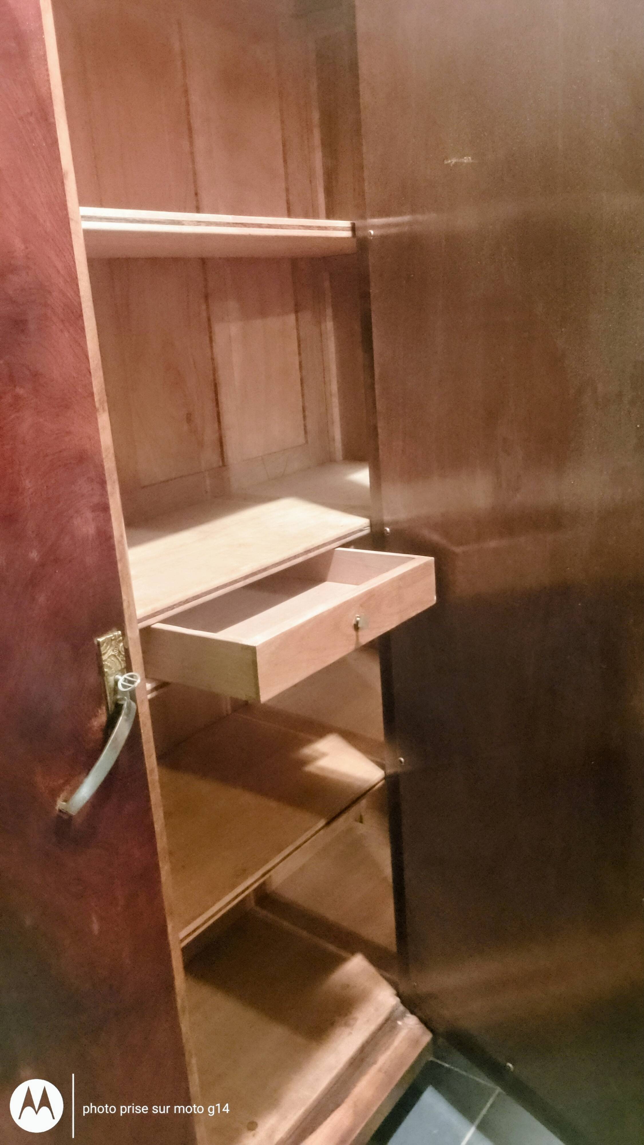 Art Deco walnut wardrobe