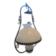 Suspension Lampe à Pétrole Ancienne Opaline Blanche Laiton Fer Forgé S
