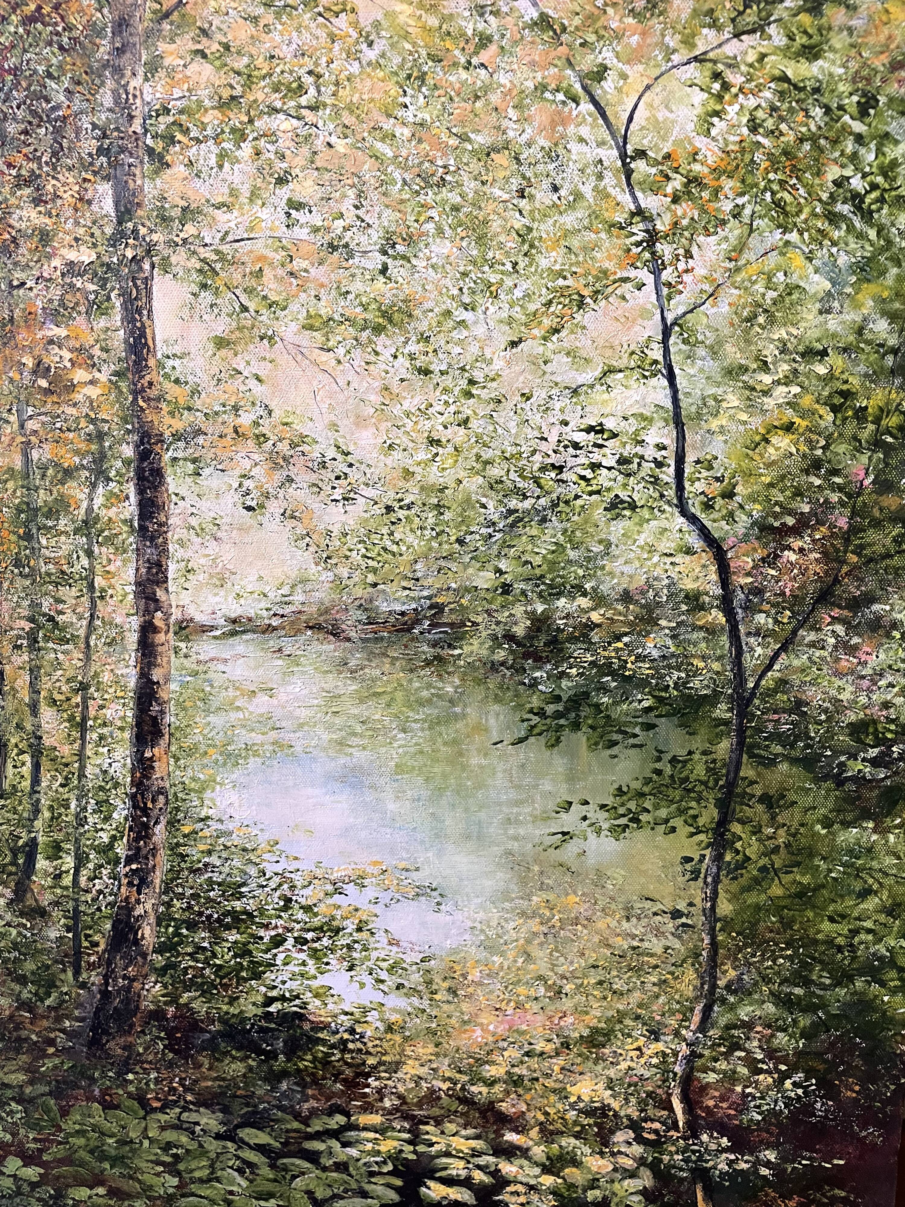 Landscape painting oil on canvas signed
