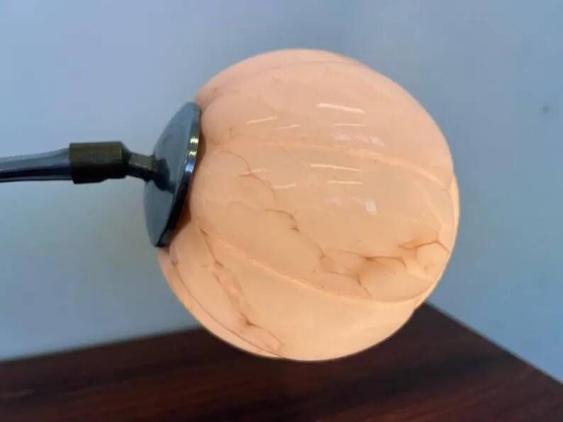Art deco or bauhaus chrome and glass table lamp - 1930s