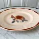 Round dish digoin sarreguemines model pink flowers years 30-40