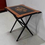 Table pliante marquetée, époque Napoléon III – XIXe