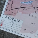 Old poster-school map Rossignol year 50 Tunisia, Algeria