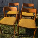 Johannes Andersen - Set of 4 danish teak vintage chairs - Produced by Uldu