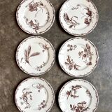 6 assiettes à dessert HB & Cie en terre de fer marron