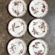 6 HB & Cie brown ironstone dessert plates