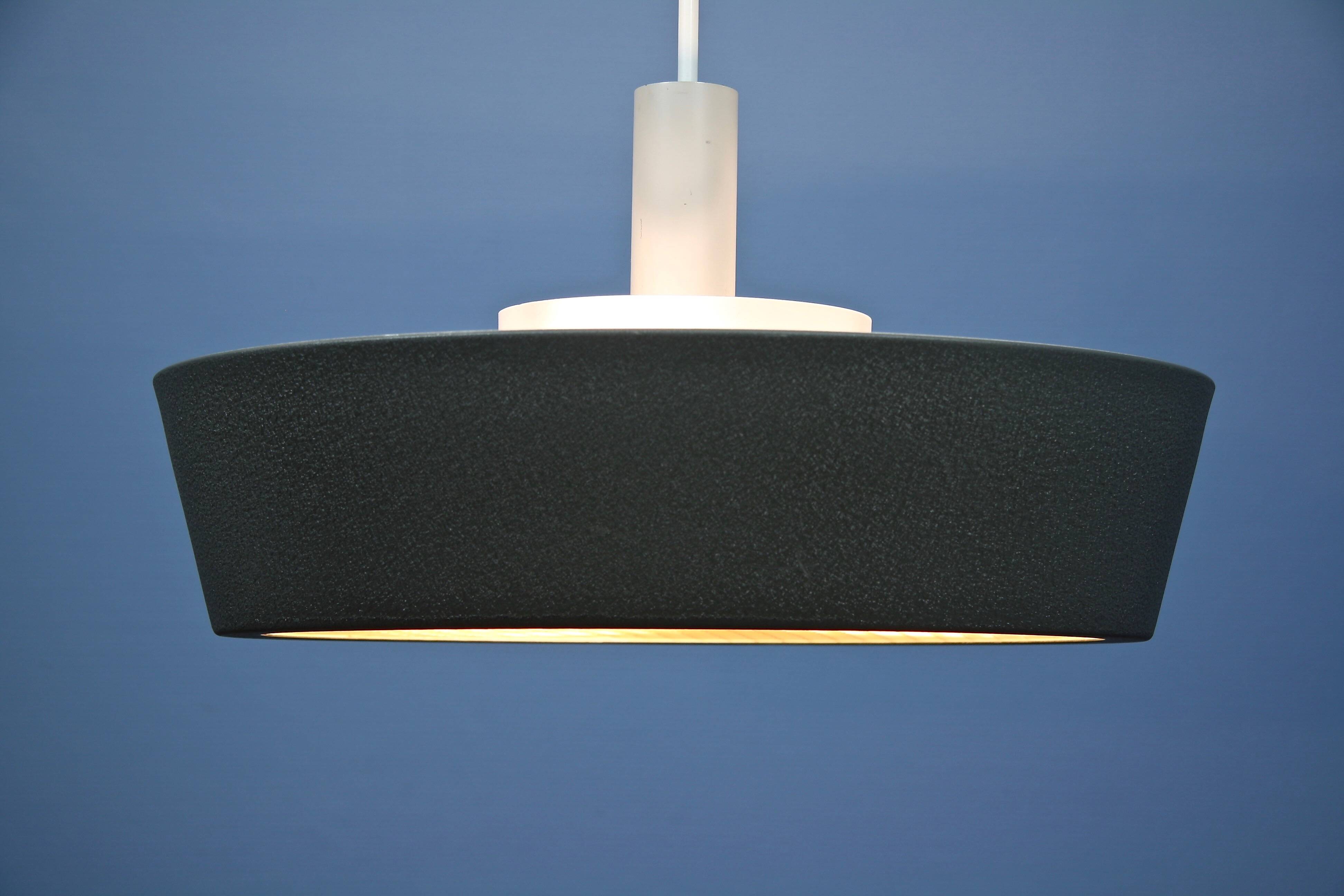Dutch pendant light in black by Niek Hiemstra for Evolux, 1960s