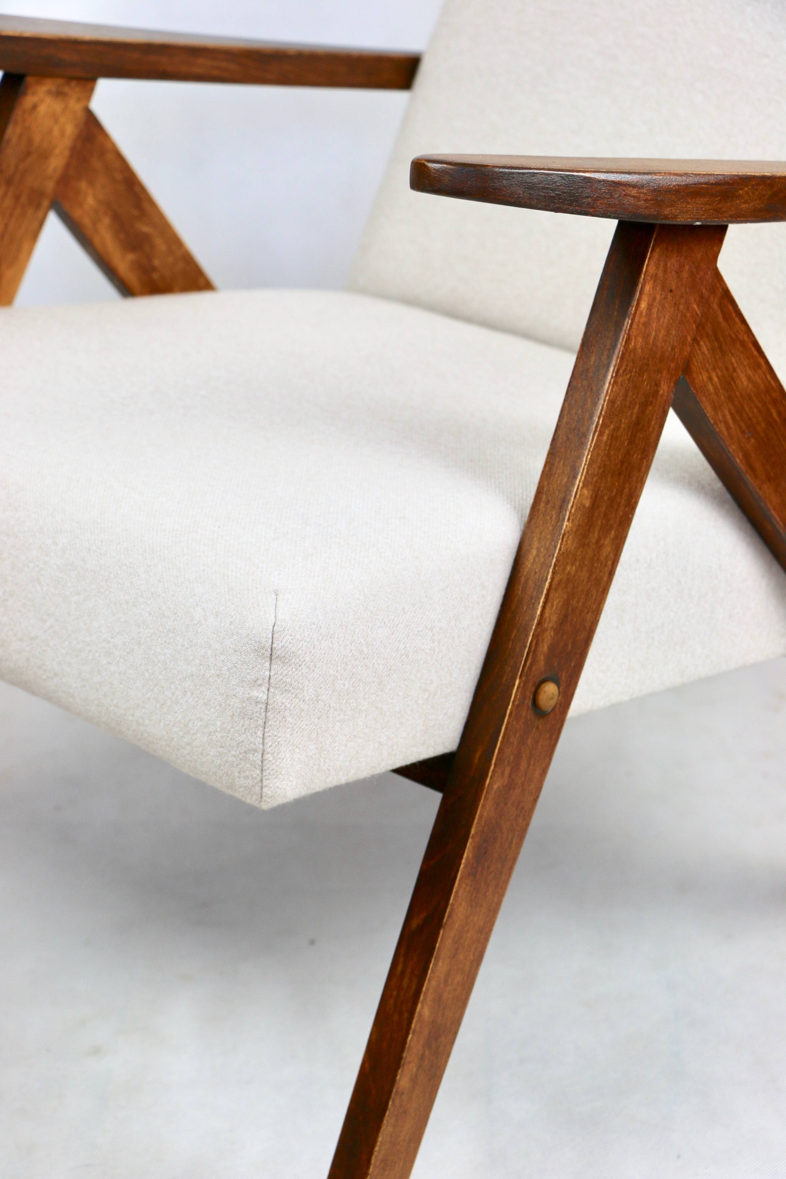 Fauteuil vintage Var- B-310 - laine beige