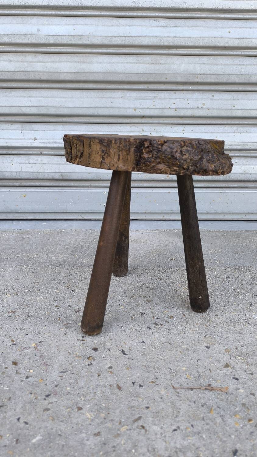 Solid oak tripod stool 1960