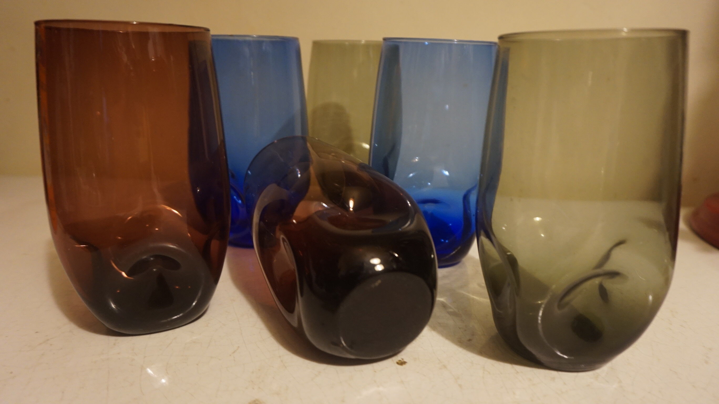 Color vintage 1960 era Nogaro Holmegaard glasses