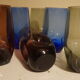 Color vintage 1960 era Nogaro Holmegaard glasses