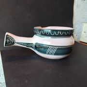 French artisan ceramics – decorative pan in Capron style – year
