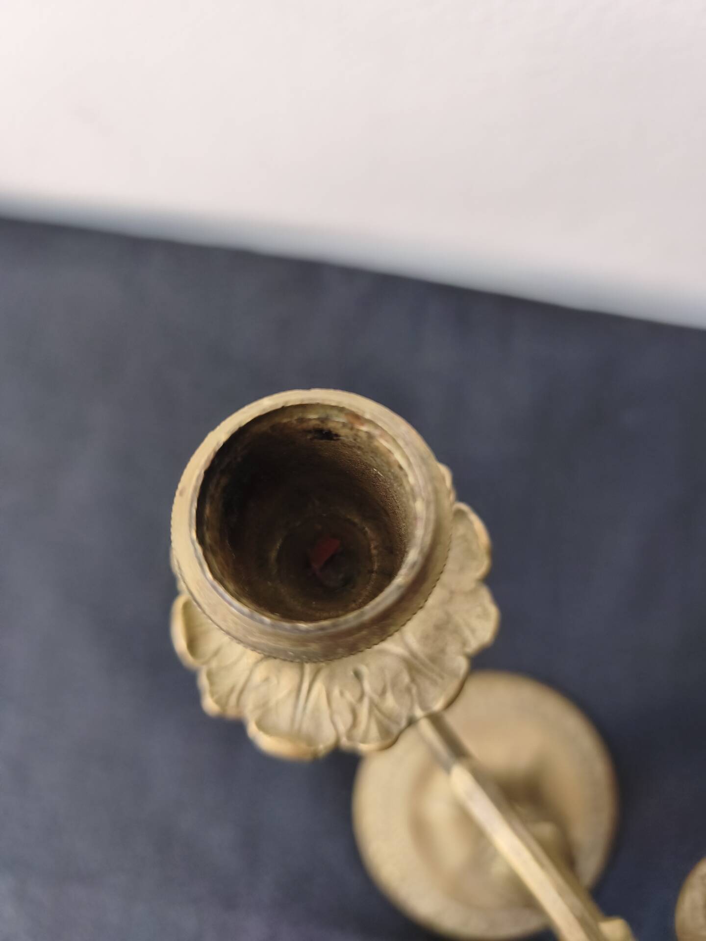 Five-branch candlestick, brass.