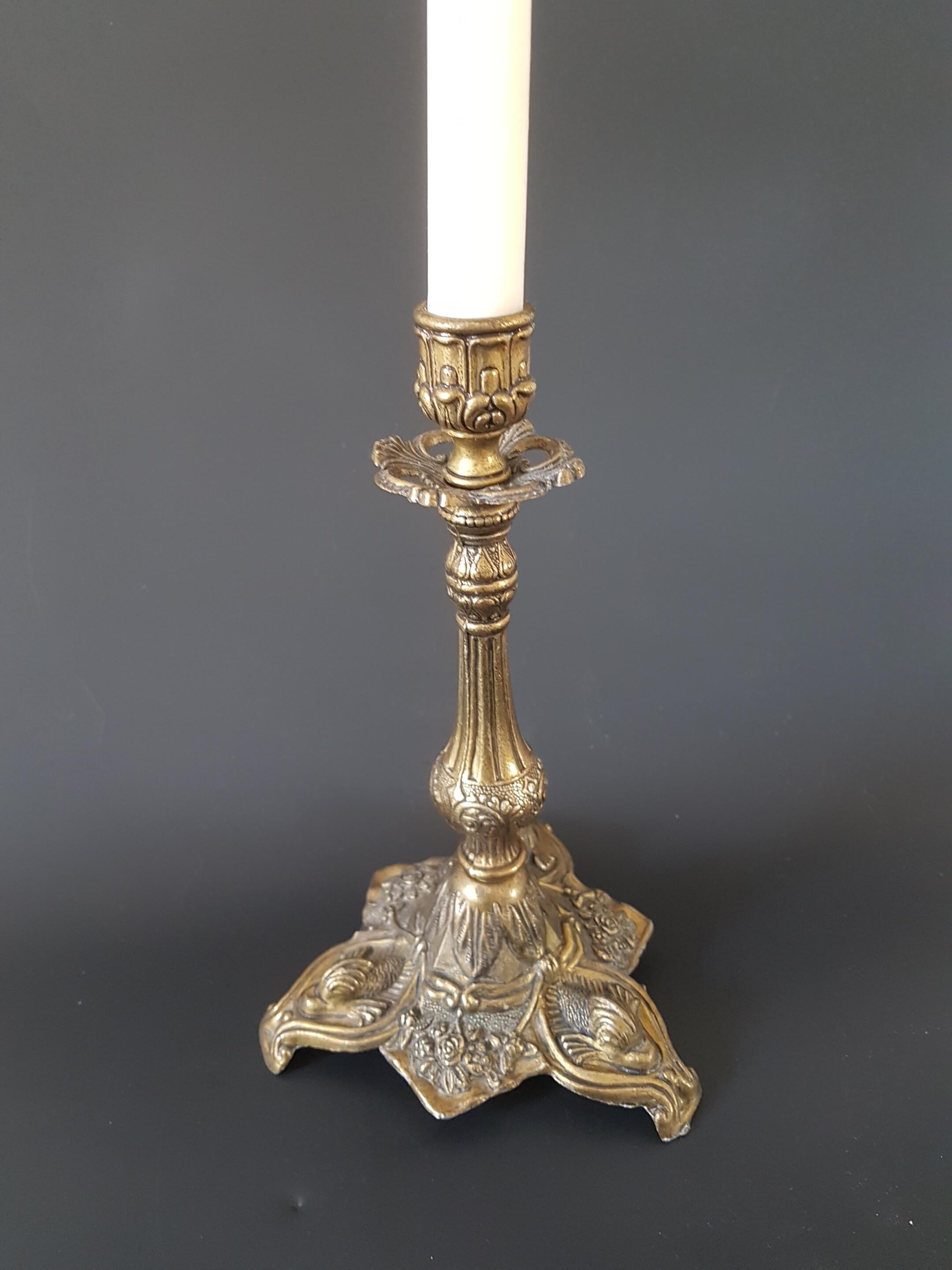 Pair of brass candlesticks