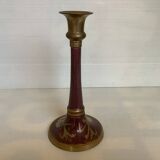 Bougeoir mauve violet émaux cloisonnés