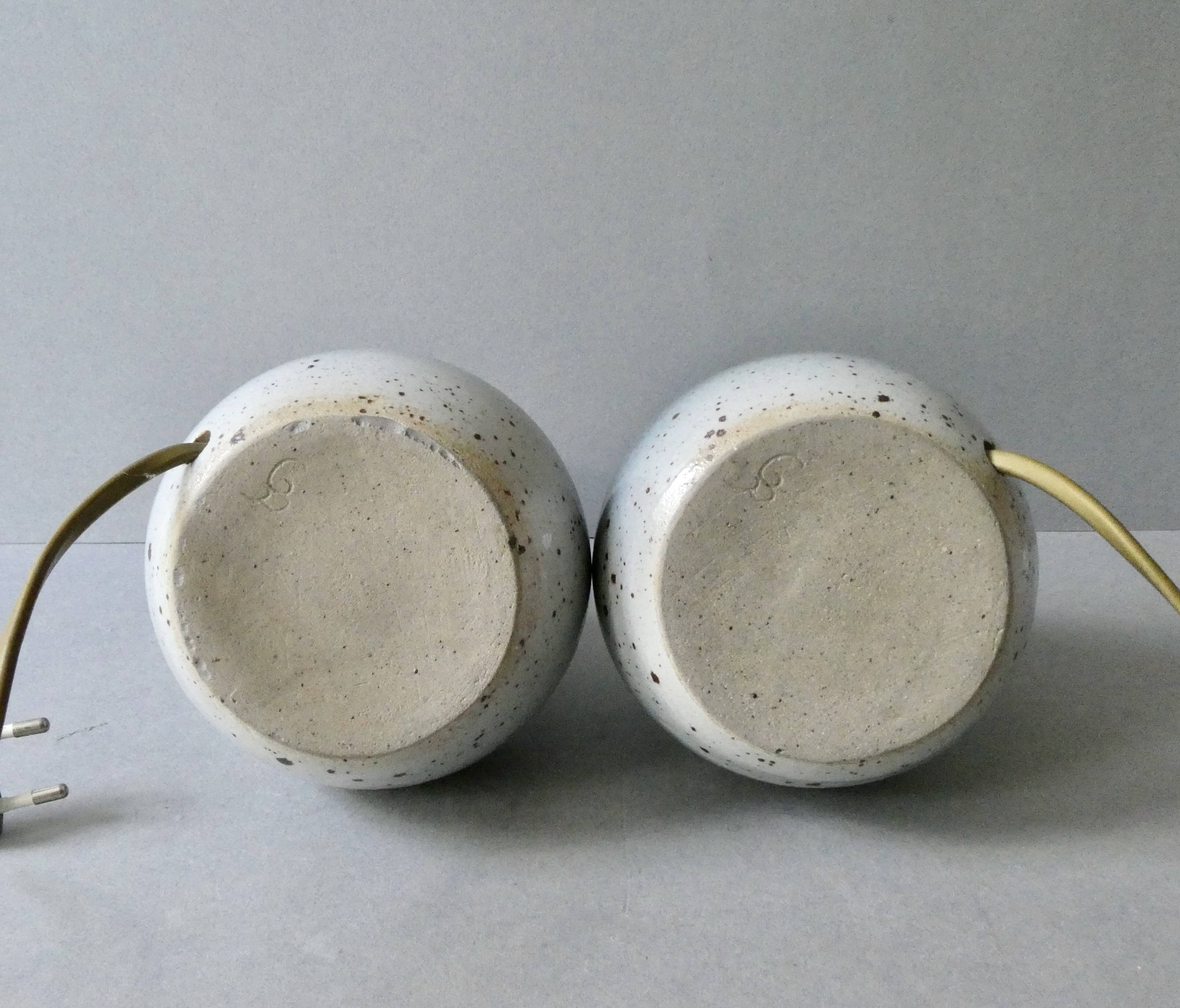 Pair of glazed ceramic lamps, 1970s-1980s