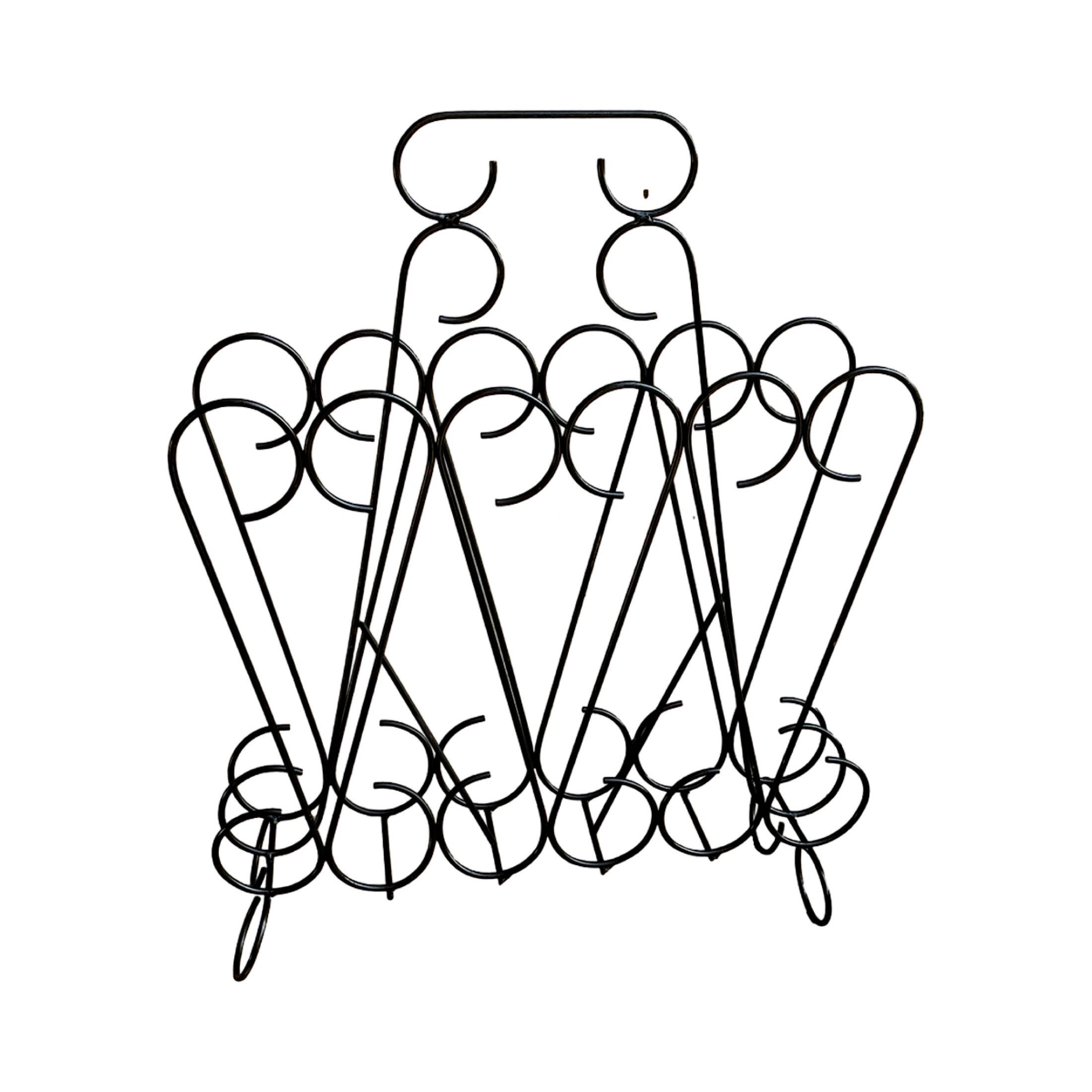 Openwork metalwork newspaper rack, Belgium 1970s