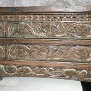 Large mirror - Indian carved wooden headboard