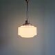 Art Deco pendant light in white opaline glass, 1930s